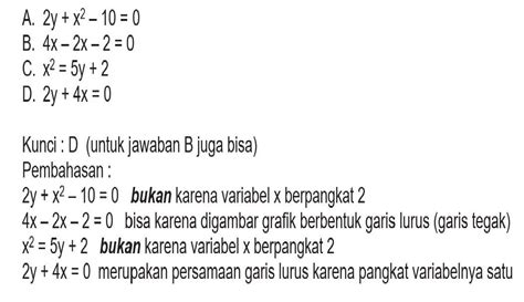 Ini 10 Latihan Soal Tes Sumatif Matematika Kelas 8 Smp Mts Persamaan