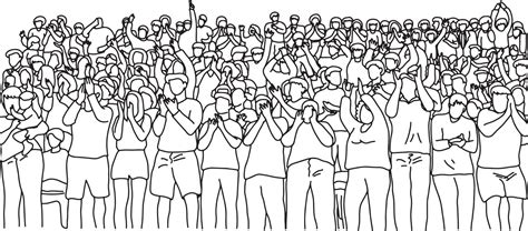 Outline Crowd People On Stadium Vector Illustration 3126879 Vector Art