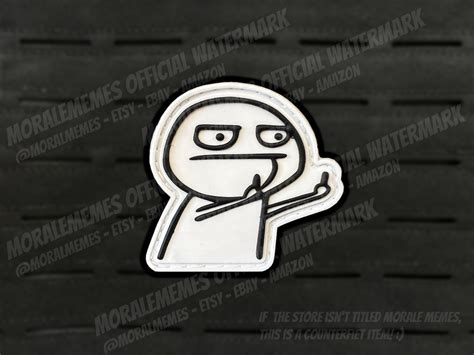 Middle Finger Man Meme Funny Pvc Morale Patch Etsy