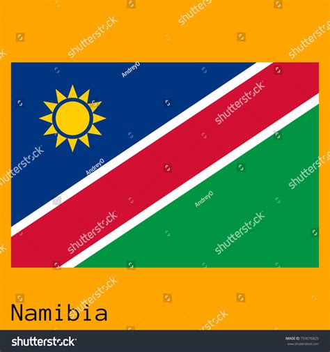 Vector Illustration Official National Flag Namibia Stock Vector