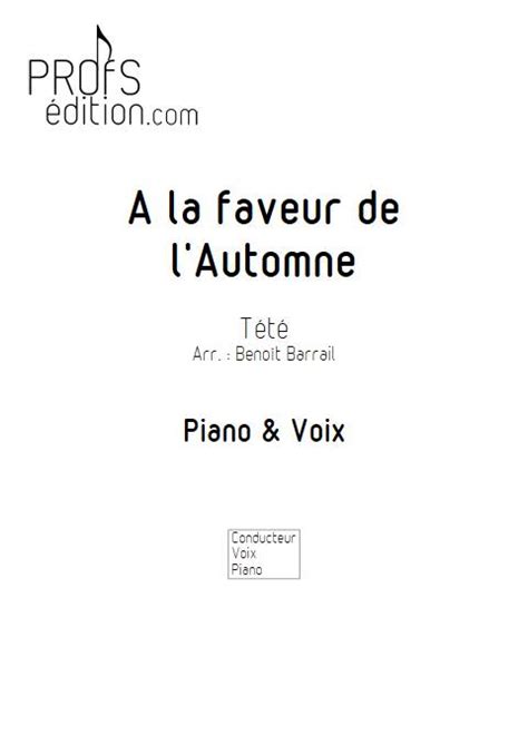 Score A La Faveur De L Automne Tete