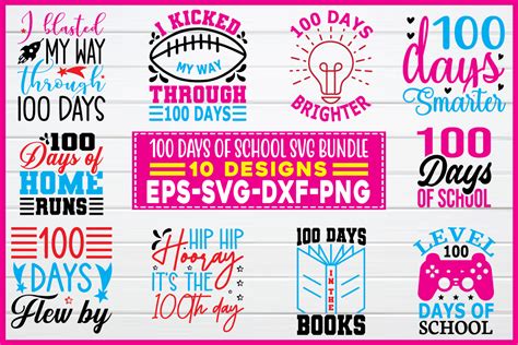 100 Days Of School Svg Bundle Graphic By Smart Design · Creative Fabrica