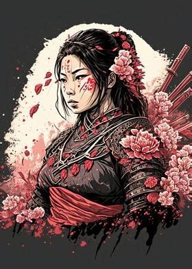 Geisha Samurai Poster By Graphic Japanese Displate