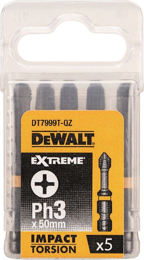 DeWALT DT7999T Extreme Impact Torsion Schroefbits PH3 50mm 5 Stuks Bol