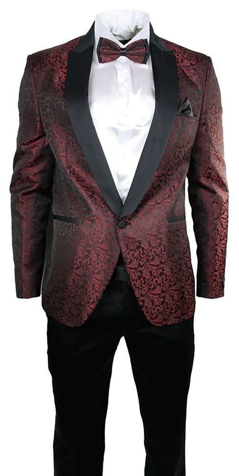 Latest Coat Pant Design Burgundy Pattern Wedding Men Suits Jacket Slim