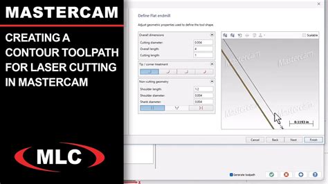 Creating A Contour Toolpath For Laser Cutting In Mastercam Mastercam