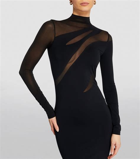 Womens Wolford Black Sheer Opaque Mini Dress Harrods Uk