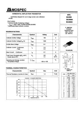 Bu Datasheet Pdf Mospec Semiconductor Ampere Power Transistors