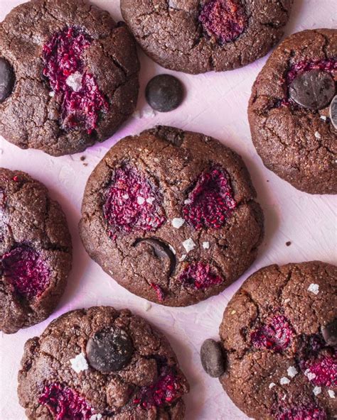 Double Chocolate And Raspberry Cookies Rainbow Nourishments