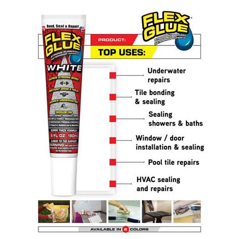 Flex Glue Mini Strong Rubberized Waterproof Adhesive 075 Oz White