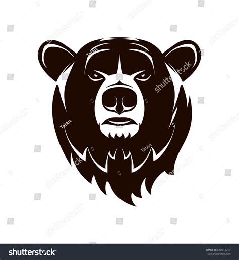 Vector Logo Bear Head On White Stock Vector 630914219 - Shutterstock