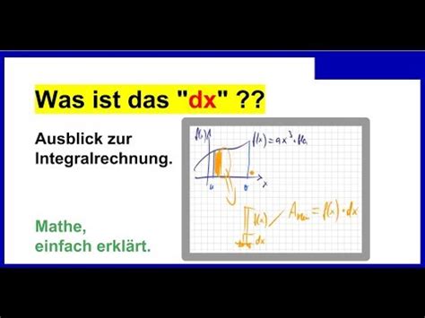 Was Ist Das Dx Ausblick Zur Integralrechnung YouTube