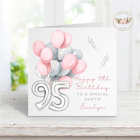 Happy 95th Birthday Card, Personalised Card, Personalised 95th Card ...