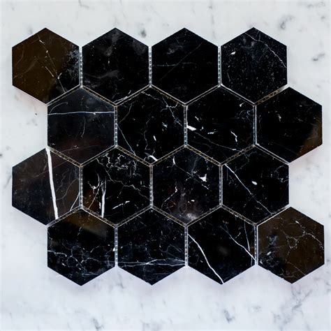 Begm Nero Marquina Polish Marble Hexagon Beginyan S Tile