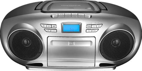 Insignia™ AM/FM Radio Portable CD Boombox with Bluetooth Silver/Black ...