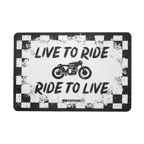 Oxford Garage Metal Sign Live To Ride Oxford Products