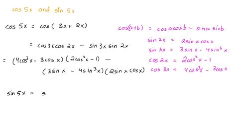 Express Cos5x And Sin5x In Terms Of Cos X And Sin X