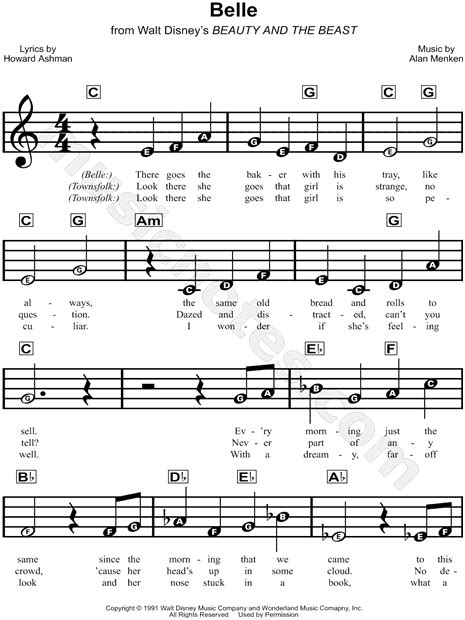 Beauty And The Beast Piano Chords Letters f bb f f bb f