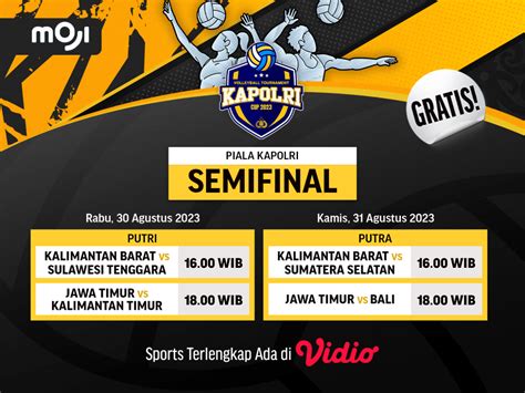 Semifinal Piala Kapolri Jadwal Dan Link Live Streaming Vidio