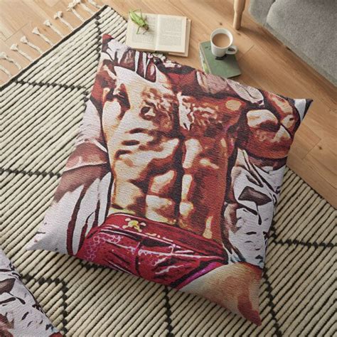 Sexy Masculine Hairy Man On The Bed Male Model Male Erotic Nude Male Nude Floor Pillow By