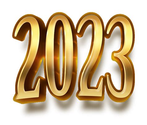 Happy New Year 2023 Celebration Eve Golden Shiny Text Fonts 16702730 Png