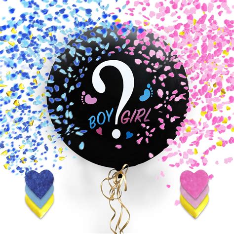 Buy Gender Reveal Balloon With Confetti And Darts Inch Black