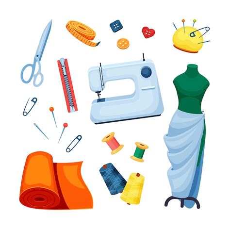 Premium Vector Sewing Supplies Set Illustration