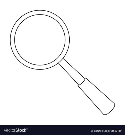 Magnifying Glass Icon In Outline Style Isolated On