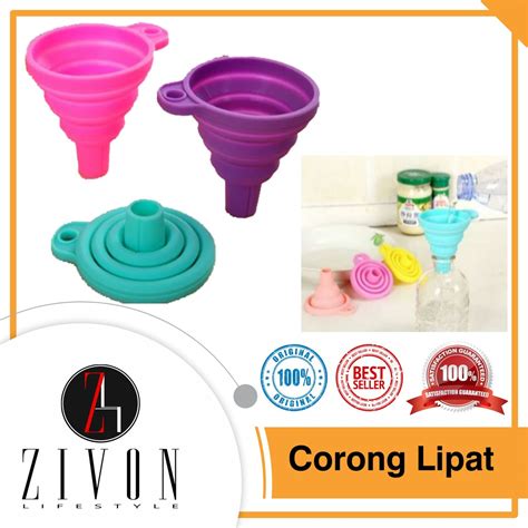 Jual Corong Bulat Lipat Air Karet Silikon Minyak Collapsible Mini Kq