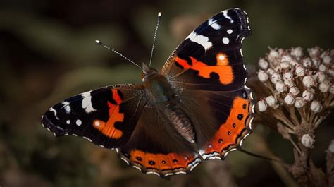 Premium AI Image | A butterfly with red wings and white and black ...