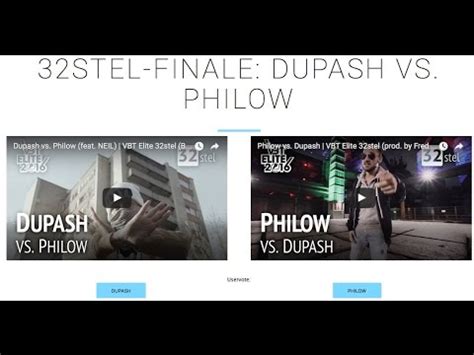 Let S Watch VBT Elite 32stel Dupash Vs Philow YouTube