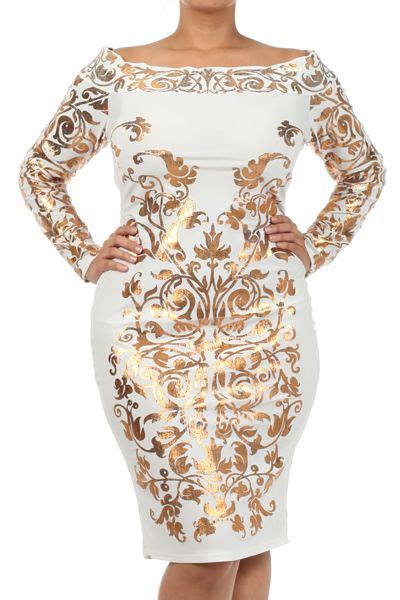 White And Gold White And Gold Dress For Plus Size Women