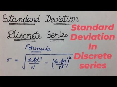 Standard Deviation Standard Deviation In Discrete Series B 3