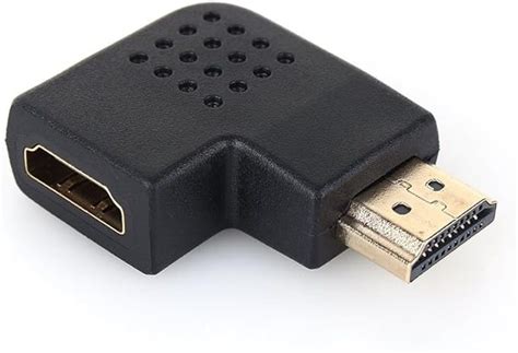 Adaptador hdmi em L macho x femea 90 graus Direita Audio E Vídeo