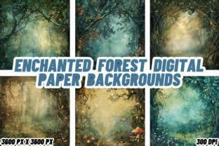 Enchanted Forest Digital Paper Graphic By Fabricraft Creative Fabrica