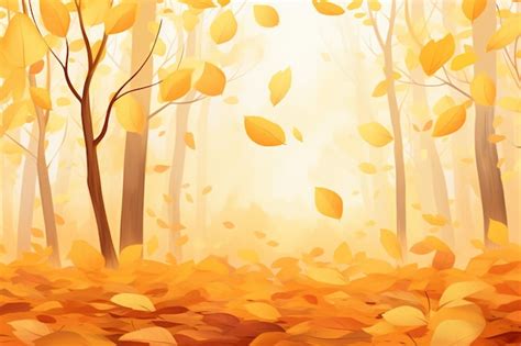 Premium Vector Autumn Leaves Falling Vector Illustration