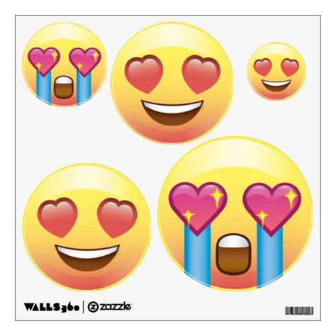 Heart Eyes Love Fangirl Emoji Faces Wall Decals Zazzle