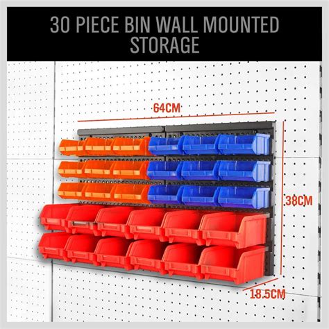 Wall Mounted Tool Rack Storage Bins Foxwoll