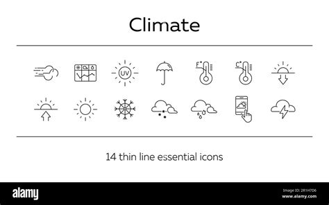 Climate Line Icon Set Stock Vector Image Art Alamy