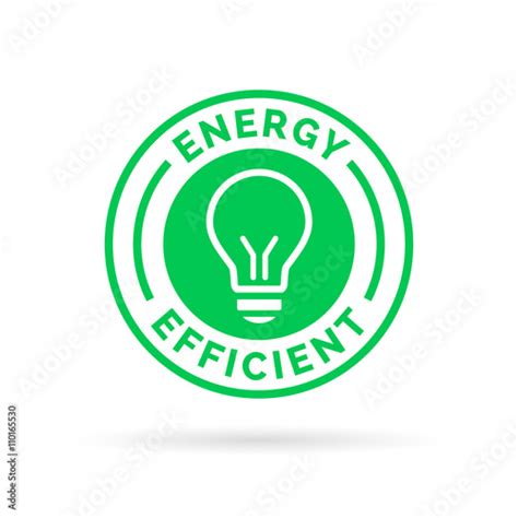 Energy Efficient Green Eco Icon Lightbulb Symbol Design Stock Vector