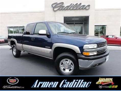 1999 Indigo Blue Metallic Chevrolet Silverado 2500 Ls Extended Cab 4x4