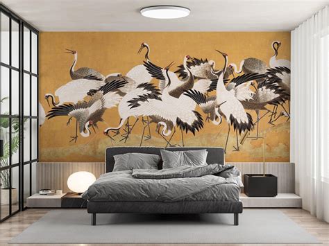 Crane Birds Wallpaper Mural | MAIA HOMES