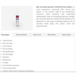 Original Abc Silicone Sealant Construction Grade Ml Clear White