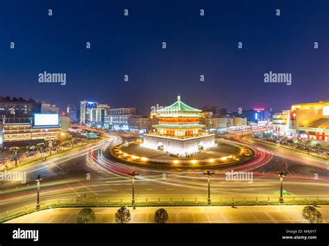 xian bell tower at night Stock Photo - Alamy