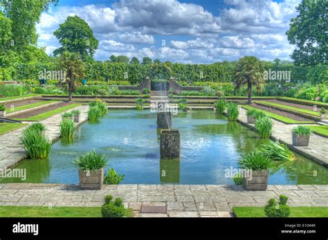 Hdr Image Of The Sunken Garden At Kensington Palace London England