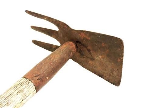 Vintage Hand Hoe Garden Tool Primitive Wooden Handle Hoe And Etsy