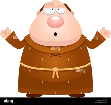 A Cartoon Illustration Of A Monk Looking Confused Stock Vector Image