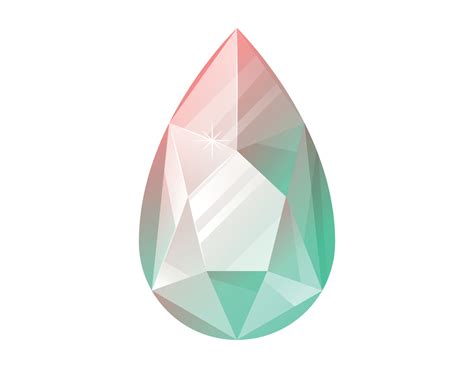 Shining Realistic Teardrop Shaped Diamond Gemstone Vector Isolated