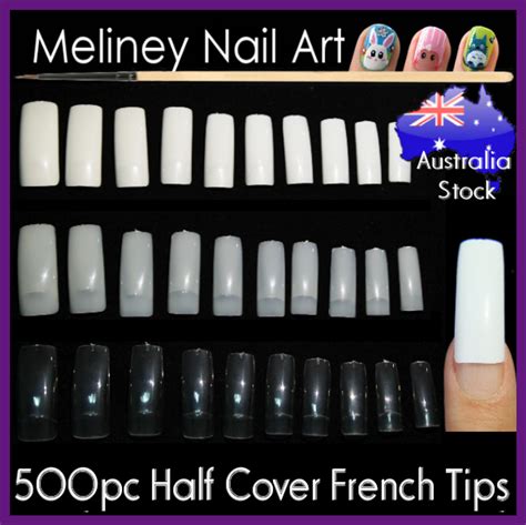 500pc Half Cover French Tips Artificial Manicure Extensions