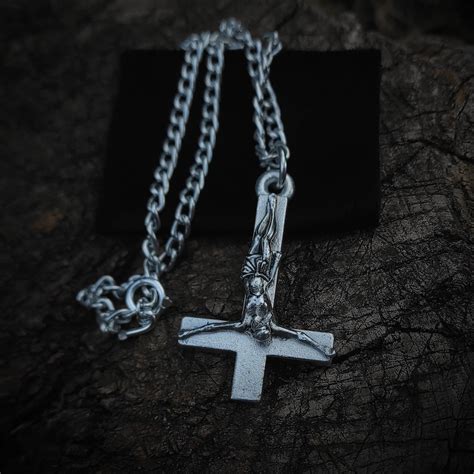 Upside Down Cross Chain Etsy